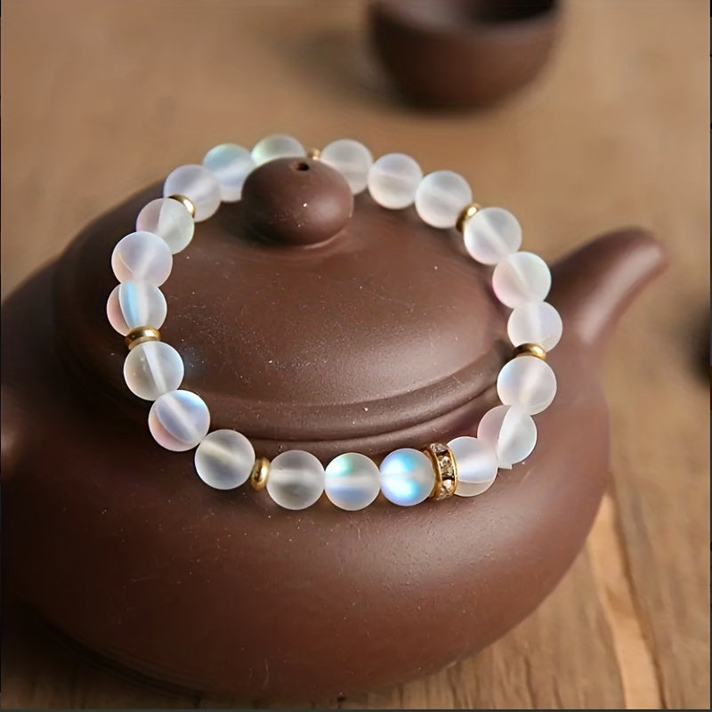 Pulsera de Perlas de Confianza y Piedra Luna