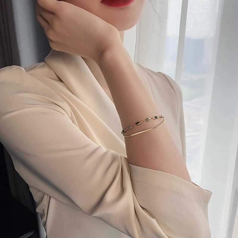 Pulsera Doble Con Encanto
