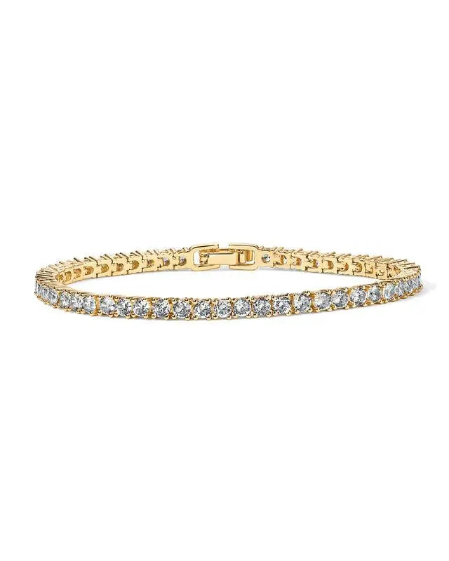 Impresionante Pulsera de Tenis con Cristales