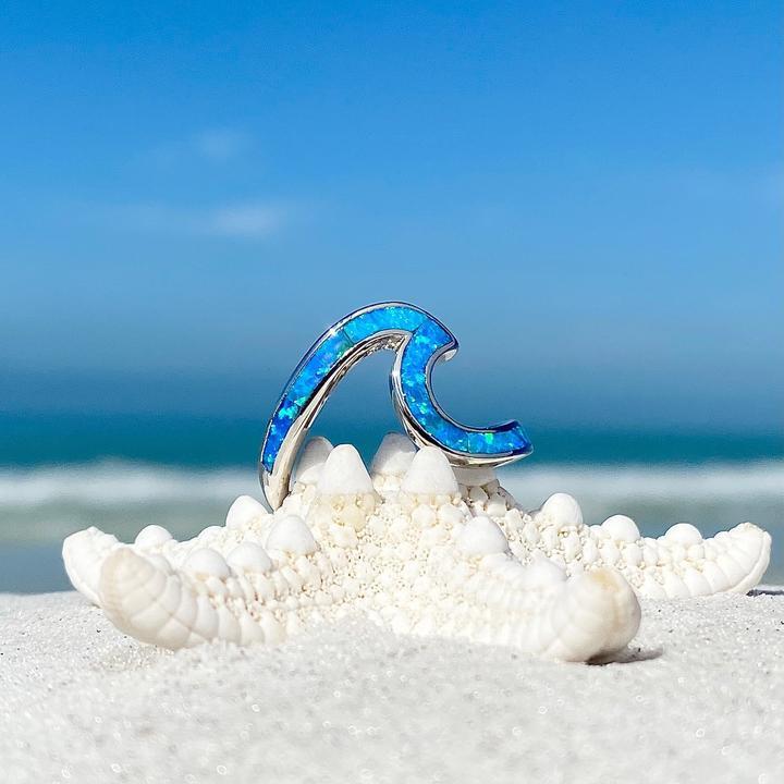 Anillo Onda del Mar en Ópalo y Plata