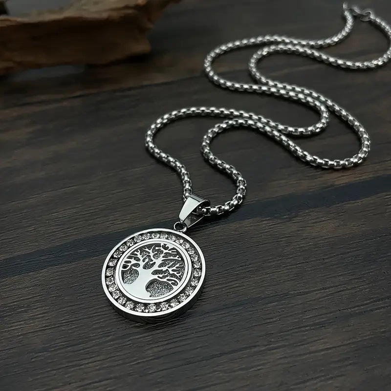Collar de Árbol de la Vida de Tonos Dorados con Zirconias