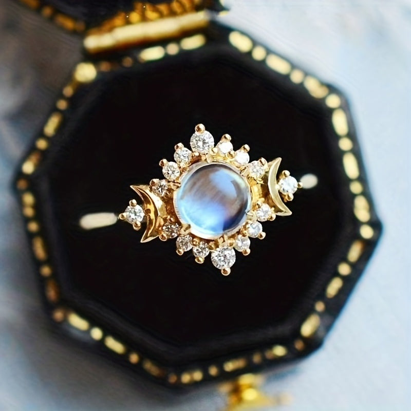 Anillo Sencillo con Piedra Luna