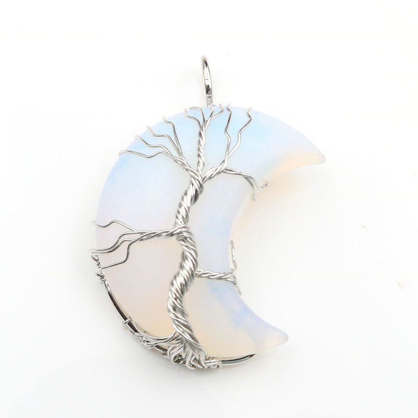 Collar con Colgante de Árbol de la Vida en Piedra Luna Accesorios