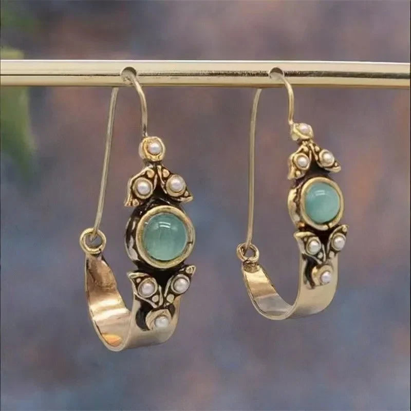 Pendientes de Estilo Étnico Retro con Colgante