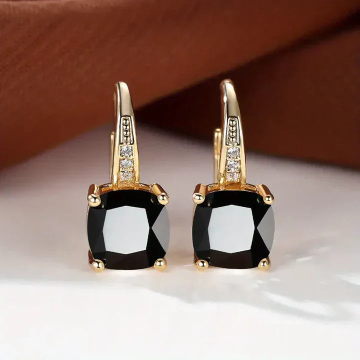 Pendientes de Aro de Oro con Piedras Misteriosas