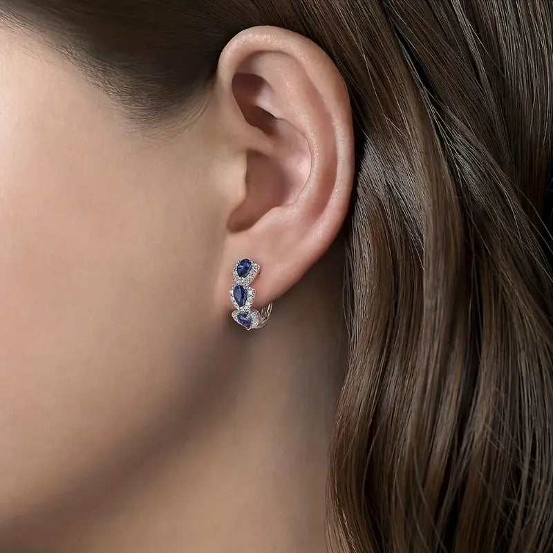 Pendientes de Aro con Cristal Brillante