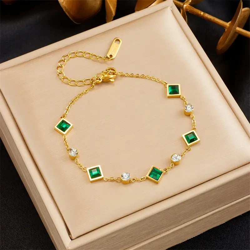 Pulsera Carolina con Esmeralda