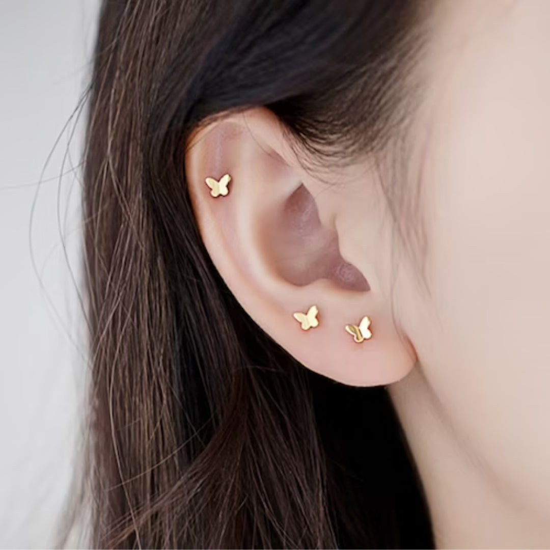 Pendientes de Mariposa Dorada Pequeños