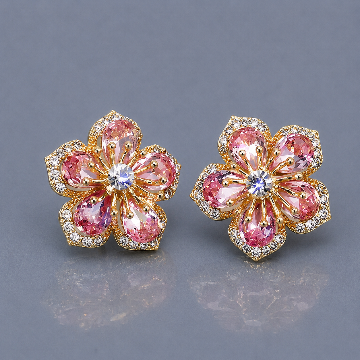 Pendientes de zirconia multicolor en plata de ley
