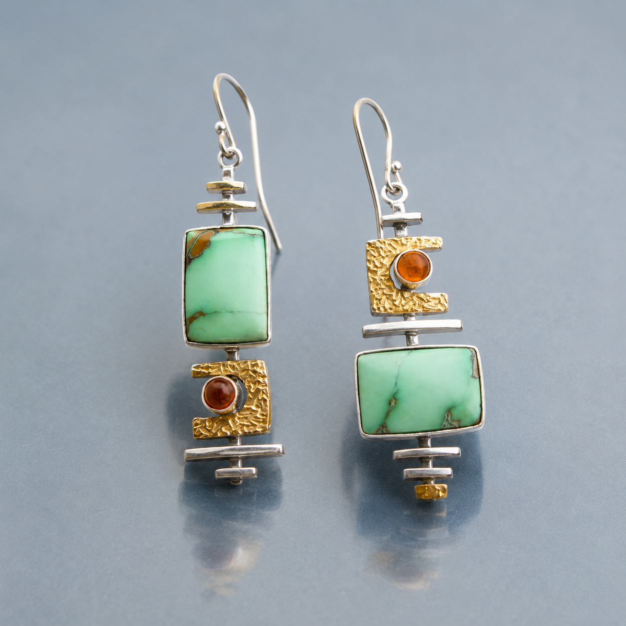 Pendientes Vintage en Piedra Verde Antigua