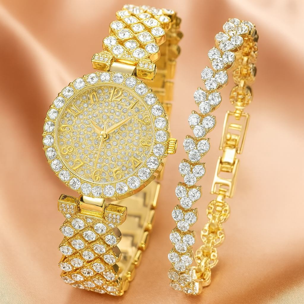 Conjunto de reloj y pulsera Luxe Radiance Gold | Oro