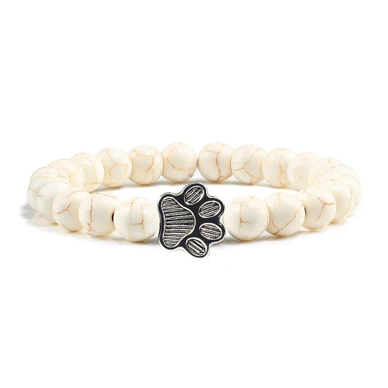 Pulsera de cuentas en forma de pata – Diseño de piedra natural