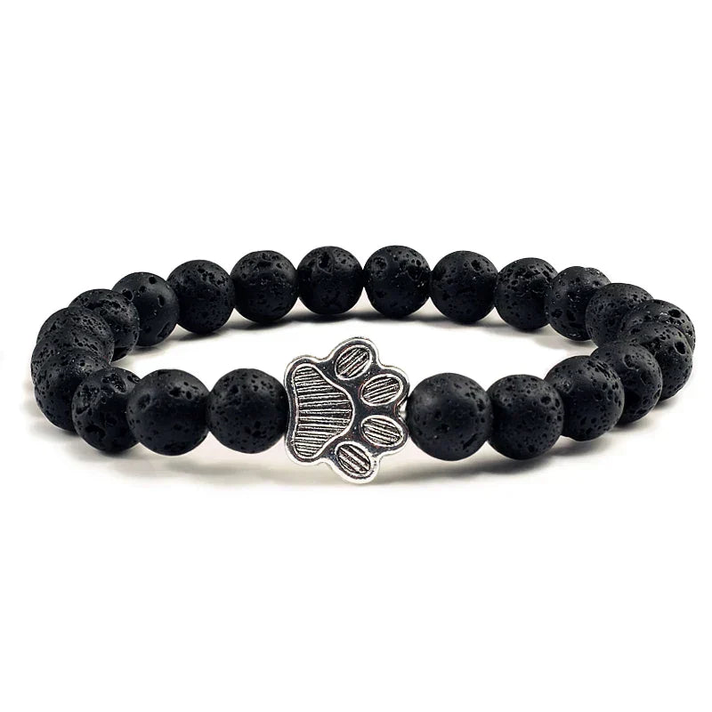 Pulsera de cuentas en forma de pata – Diseño de piedra natural