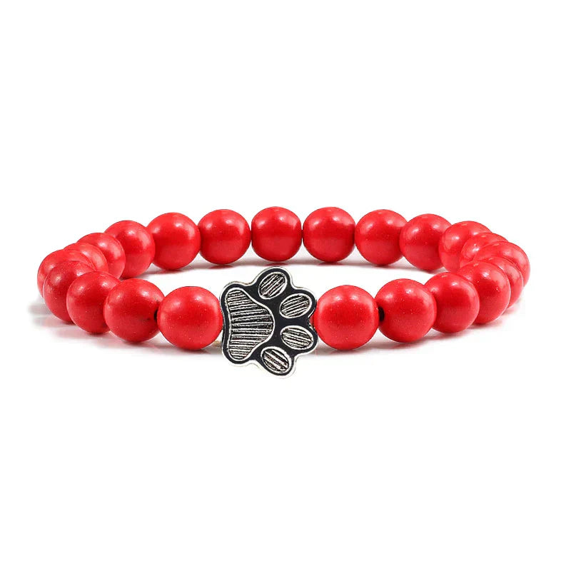 Pulsera de cuentas en forma de pata – Diseño de piedra natural