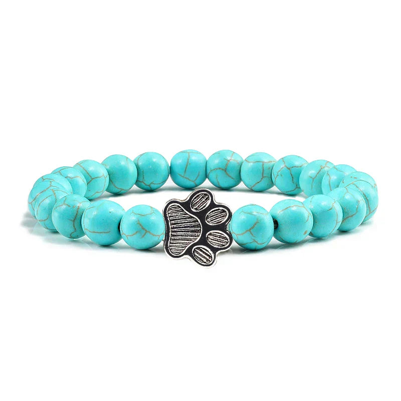 Pulsera de cuentas en forma de pata – Diseño de piedra natural