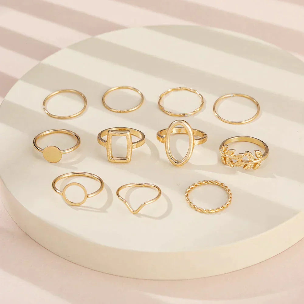 Conjunto de 11 Anillos Vintage en Plata