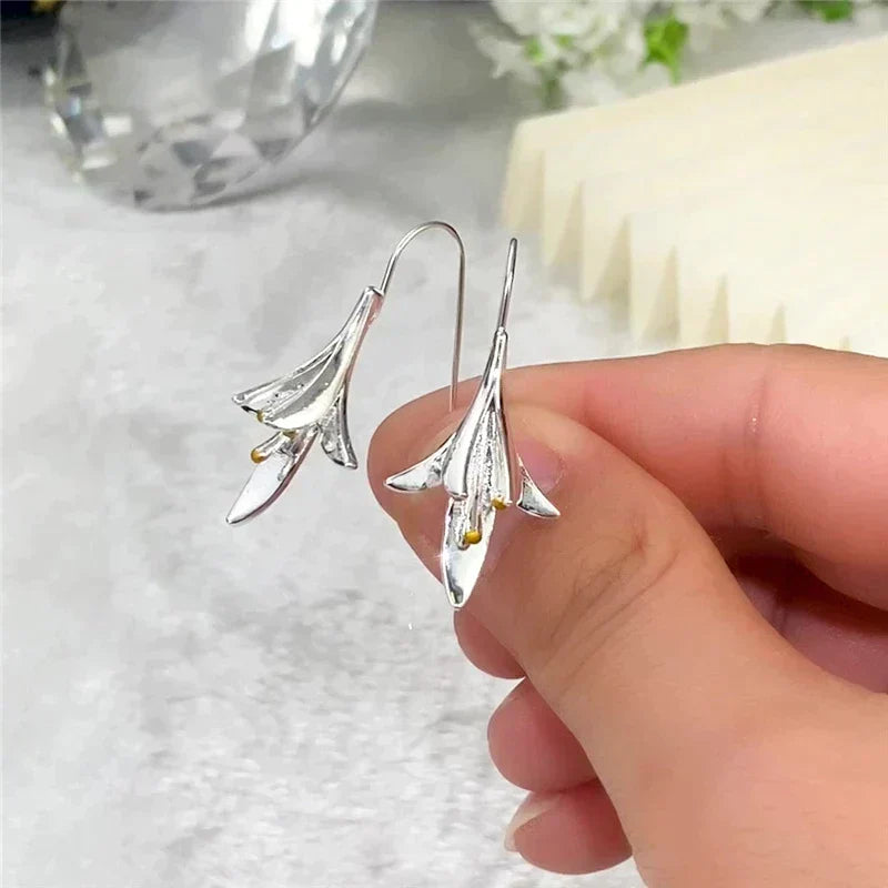 Pendientes de Flores en Plata