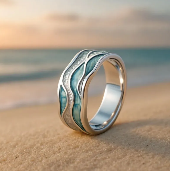 Anillo Aurora de Olas del Océano y Playa