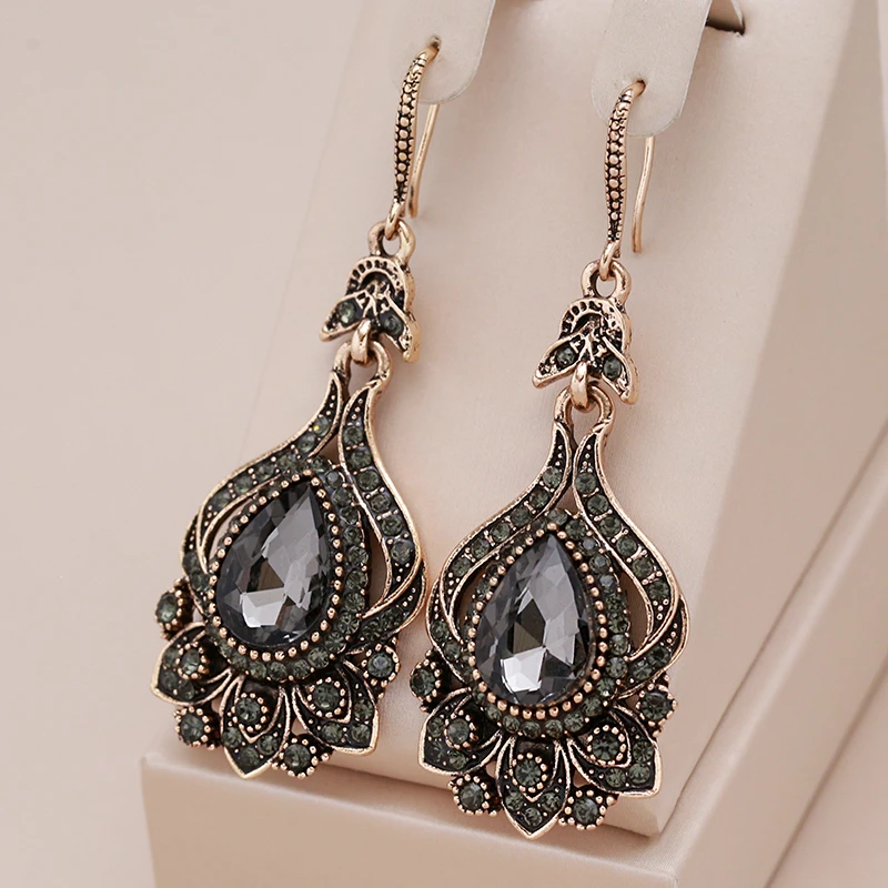 Pendientes Mandala de Cristal Negro Elegante