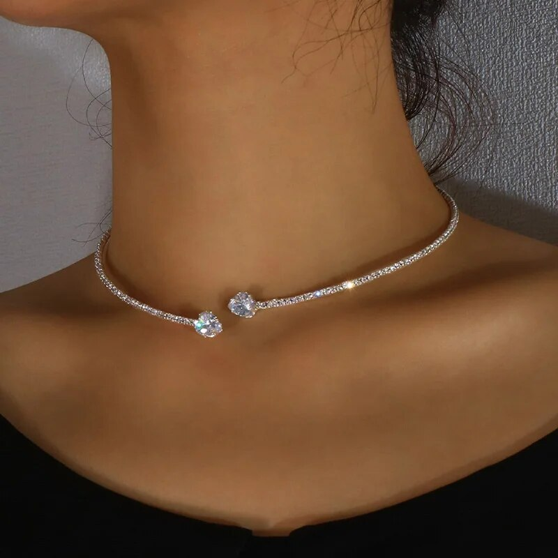 Collar Vintage con Doble Zirconia
