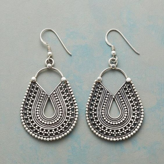 Pendientes de Plata Vintage con Colgante de Mandala