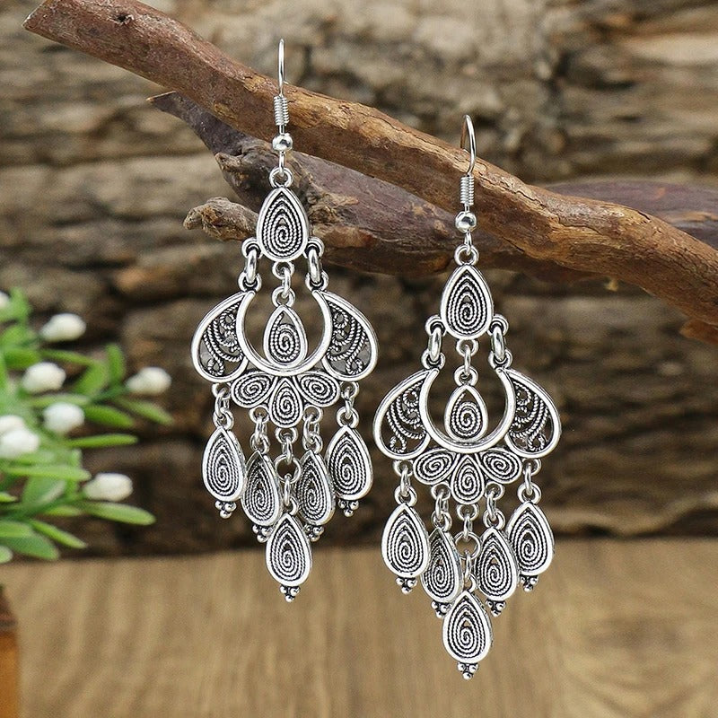 Pendientes de Plata Antigua con Colgante