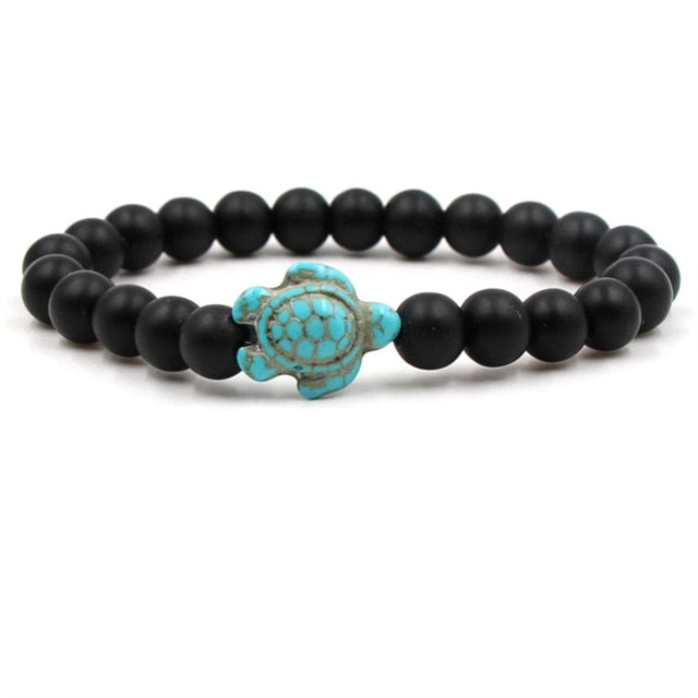 Pulseras Exclusivas con Cuentas de Piedra Natural en Forma de Tortuga