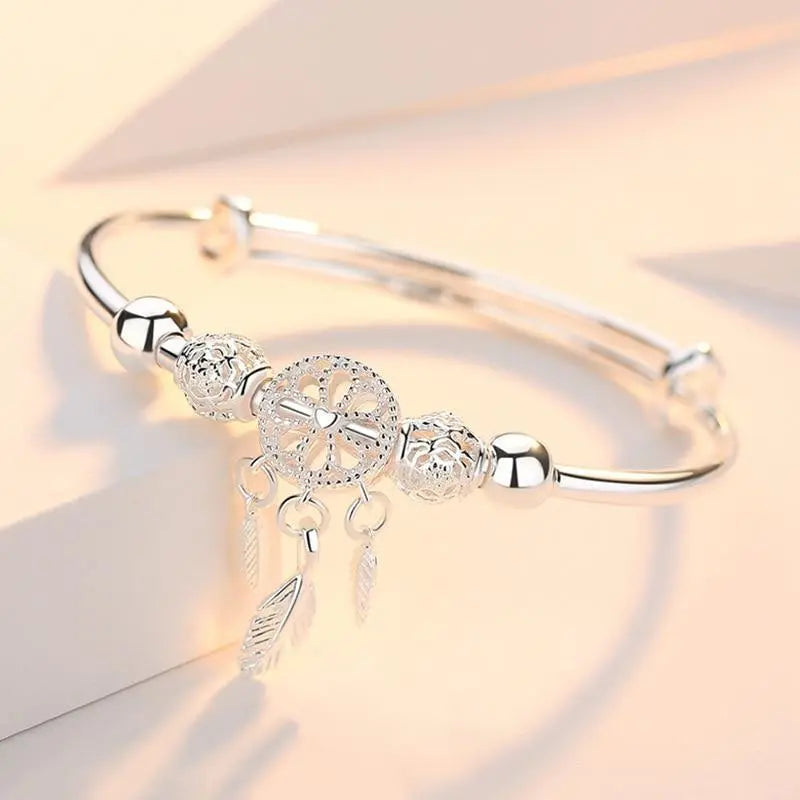 Pulsera Atrapa Sueños Ajustable en Plata