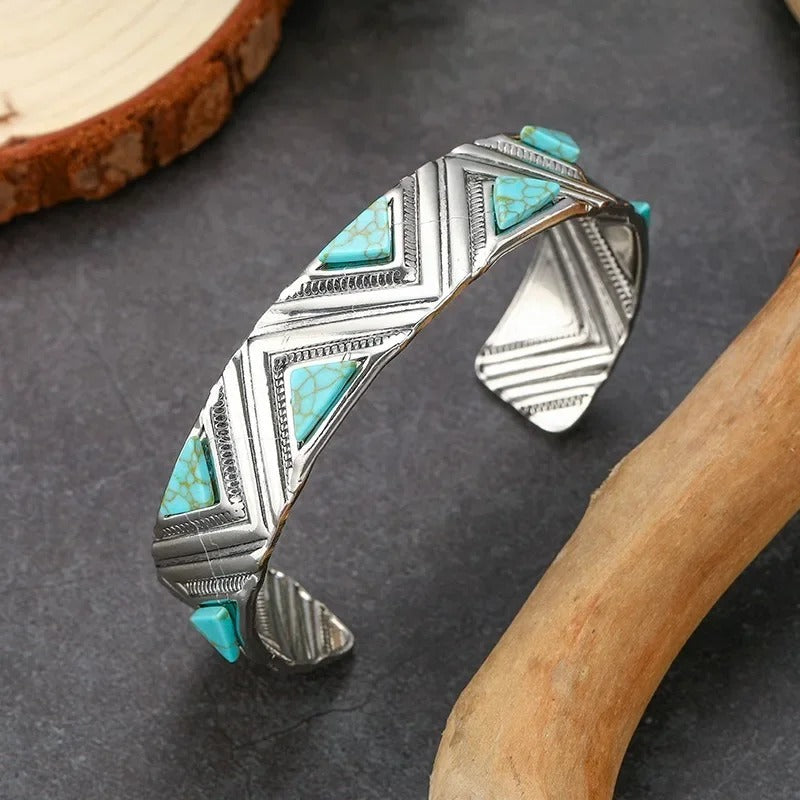 Pulsera Tribal Bohemia Vintage con Turquesa