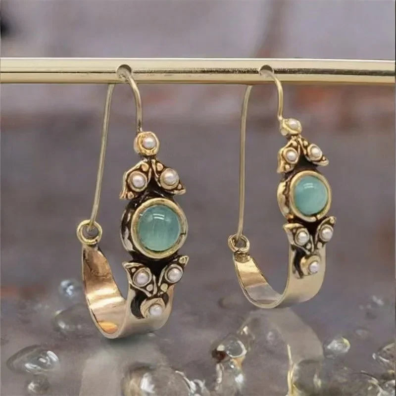 Pendientes de Estilo Étnico Retro con Colgante