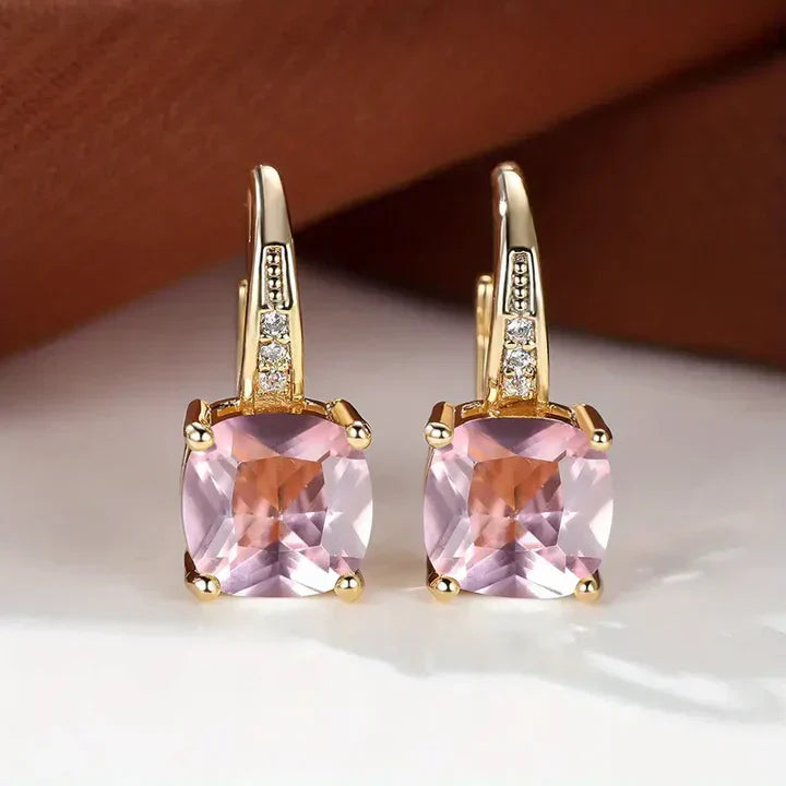 Pendientes de Aro de Oro con Piedras Misteriosas