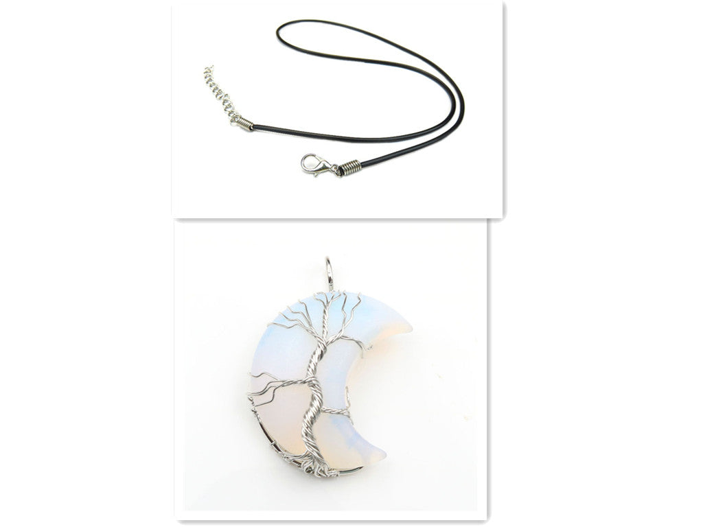 Collar con Colgante de Árbol de la Vida en Piedra Luna Accesorios