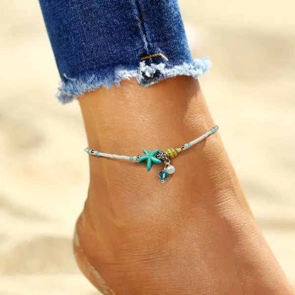 Pulsera con Estrellas, Conchas y Piedras Naturales