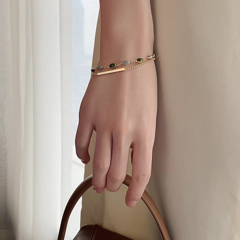 Pulsera Doble Con Encanto