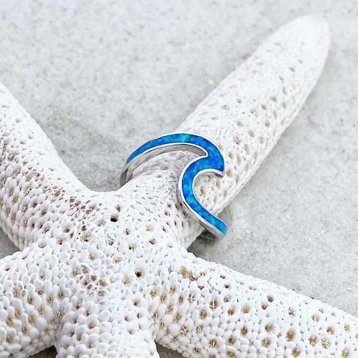 Anillo Onda del Mar en Ópalo y Plata