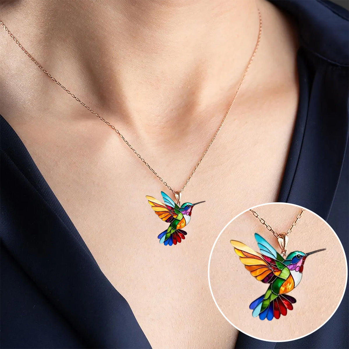 Hermosa Collar con Colibrí y Aretes Gratis – Oferta por Tiempo Limitado