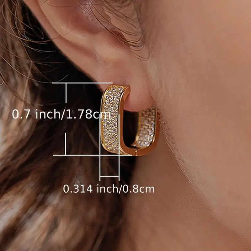 Pendientes de Aro de Cristal de Lujo