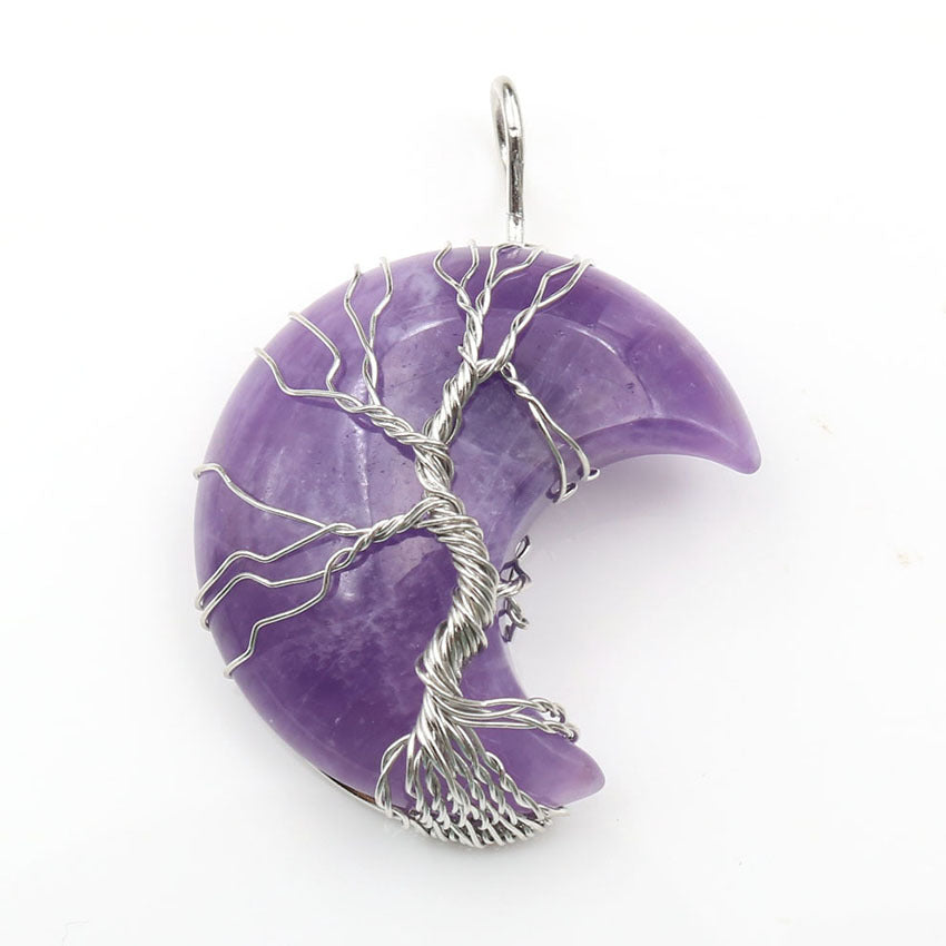 Collar con Colgante de Árbol de la Vida en Piedra Luna Accesorios