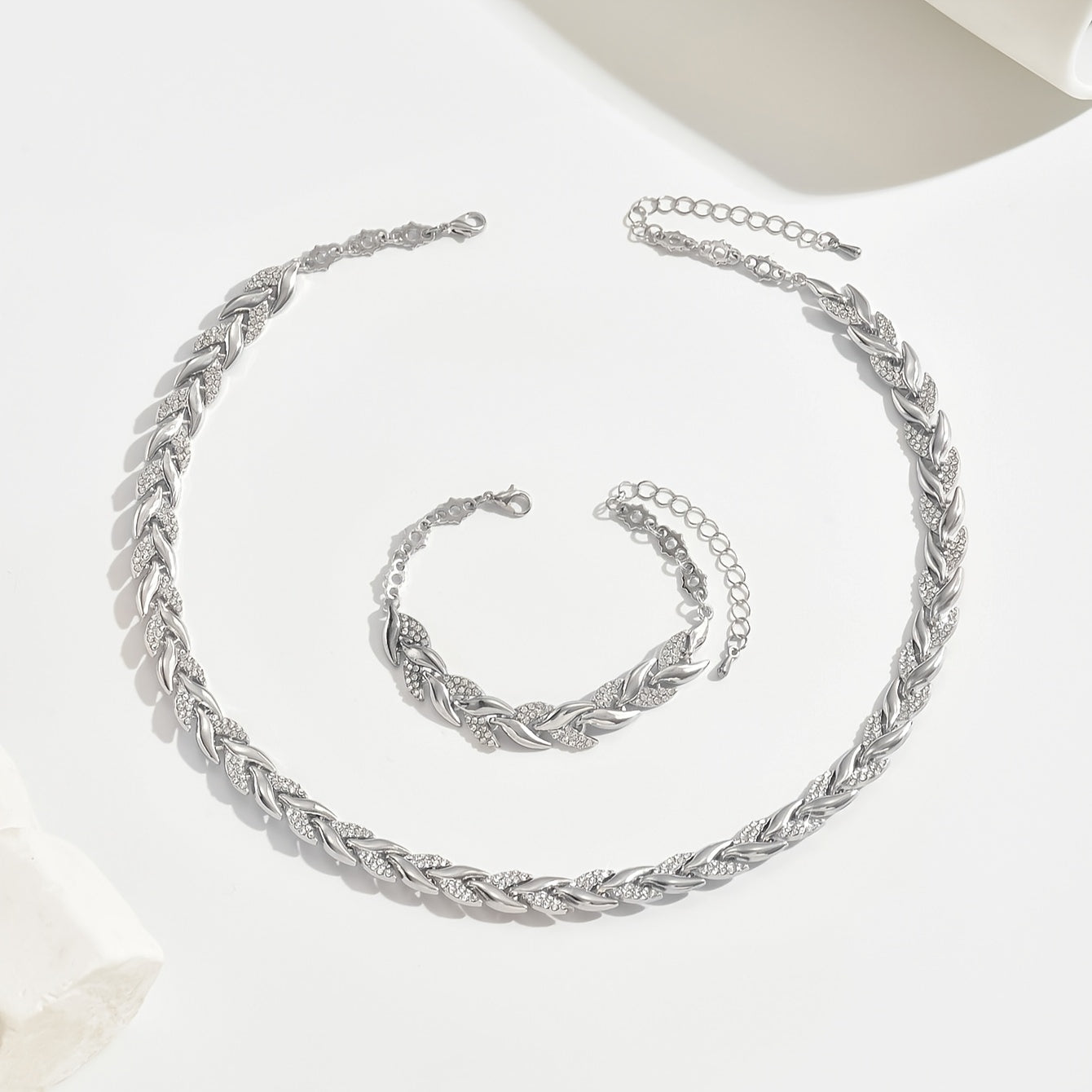 Conjunto de Cola de Sirena Elegante con Cristales y Piedras Preciosas