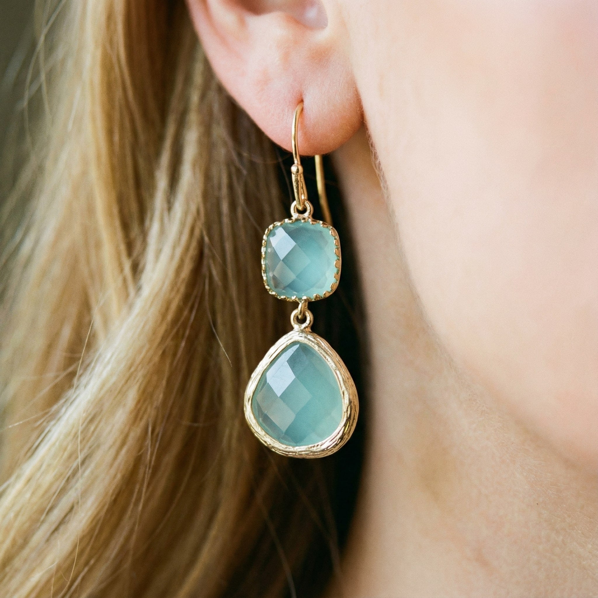 Pendientes Vintage con Turquesa y Piedra Luna