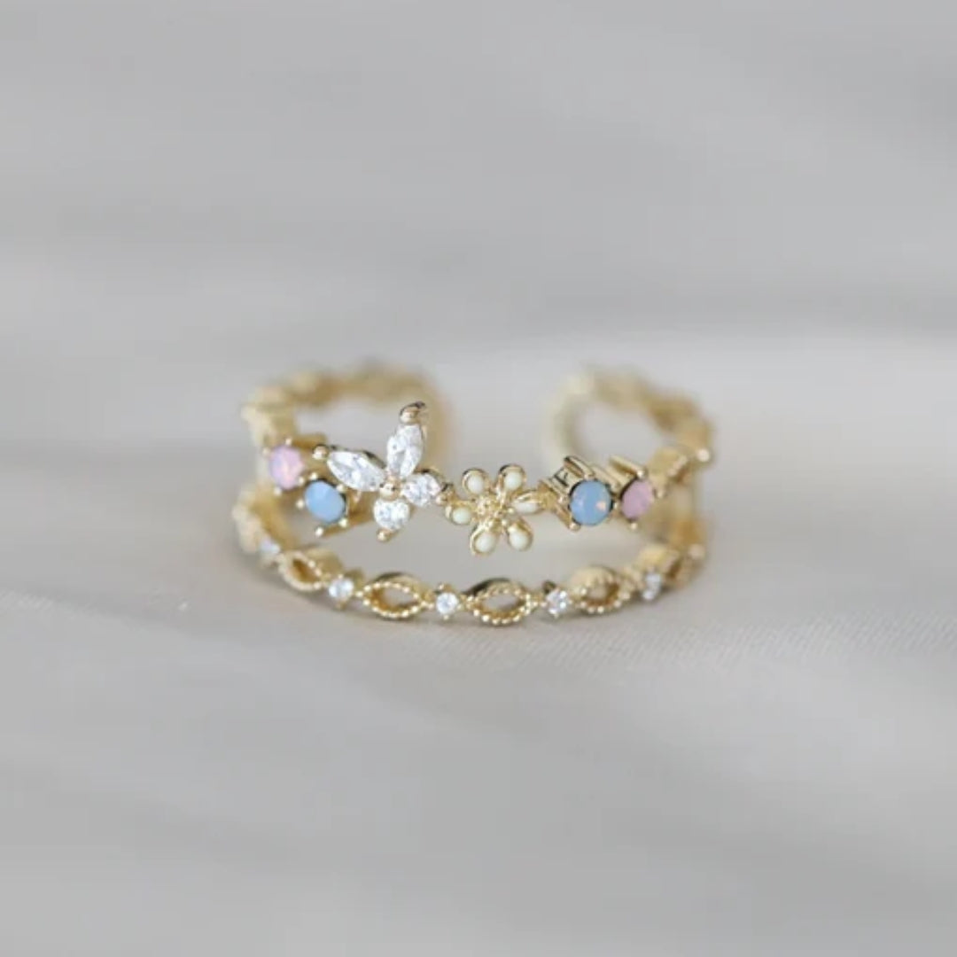 Anillo de Flores Vintage en Oro