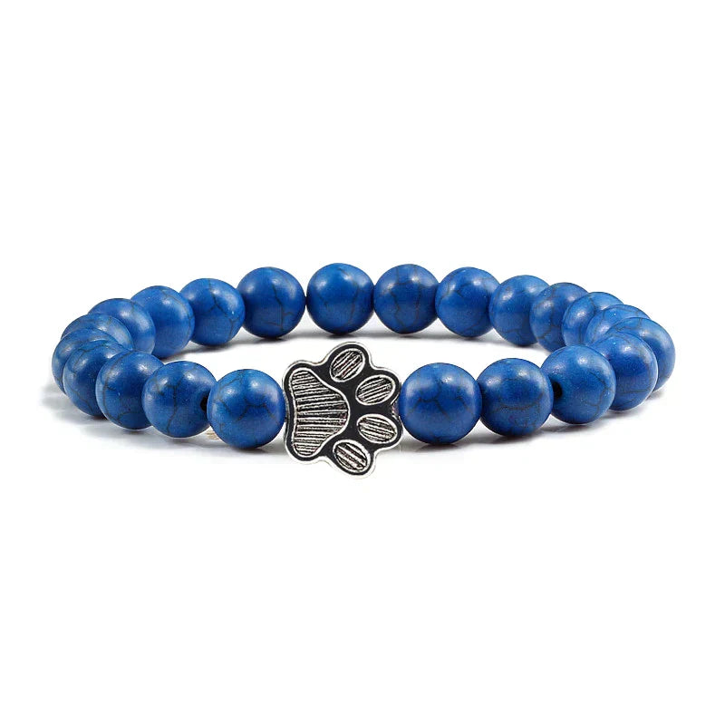 Pulsera de cuentas en forma de pata – Diseño de piedra natural