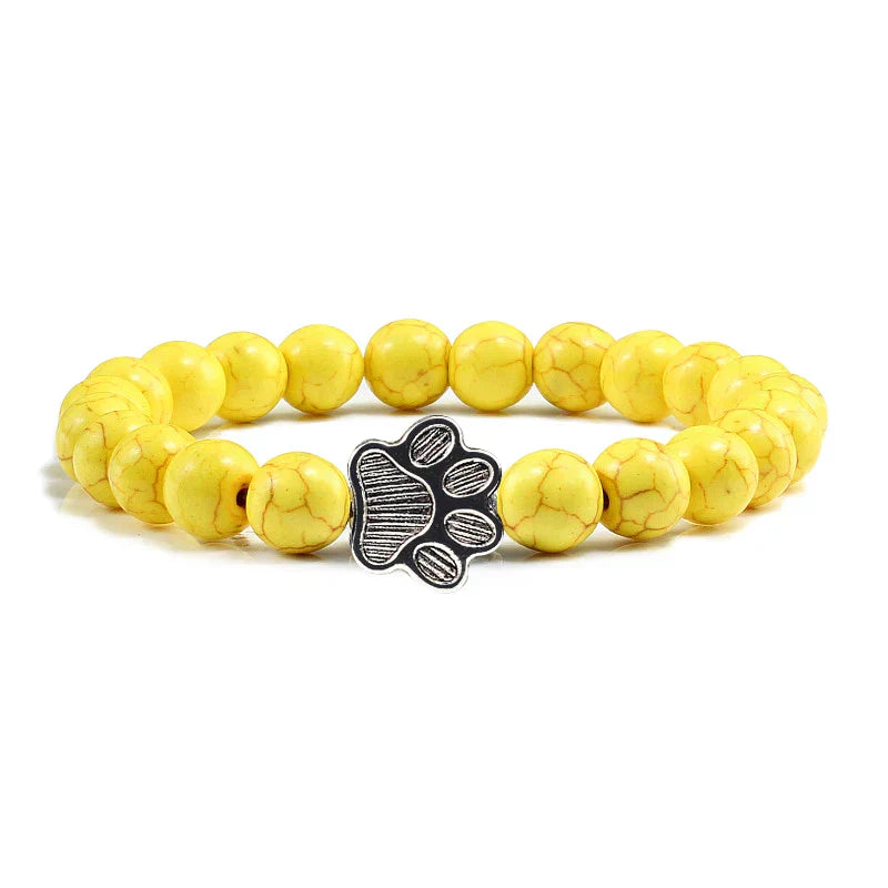 Pulsera de cuentas en forma de pata – Diseño de piedra natural