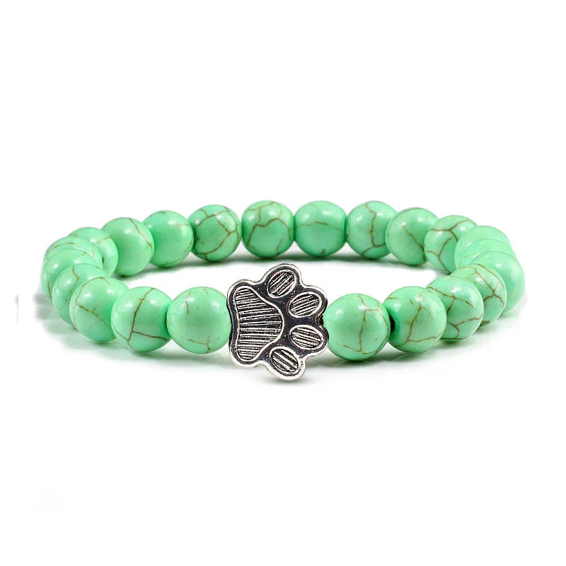 Pulsera de cuentas en forma de pata – Diseño de piedra natural