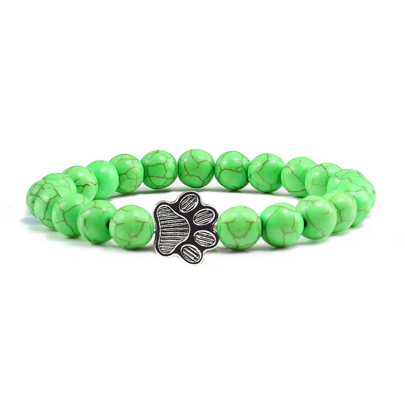 Pulsera de cuentas en forma de pata – Diseño de piedra natural