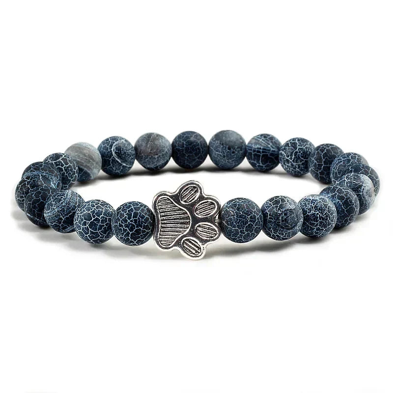 Pulsera de cuentas en forma de pata – Diseño de piedra natural