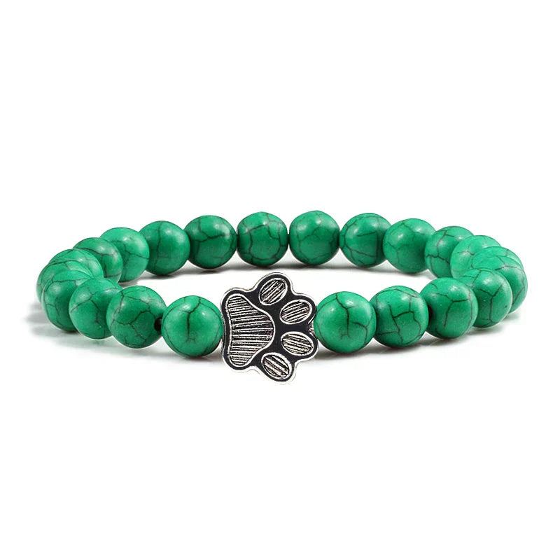 Pulsera de cuentas en forma de pata – Diseño de piedra natural