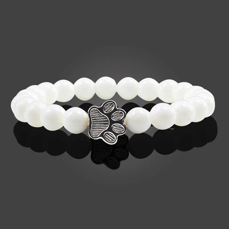 Pulsera de cuentas en forma de pata – Diseño de piedra natural