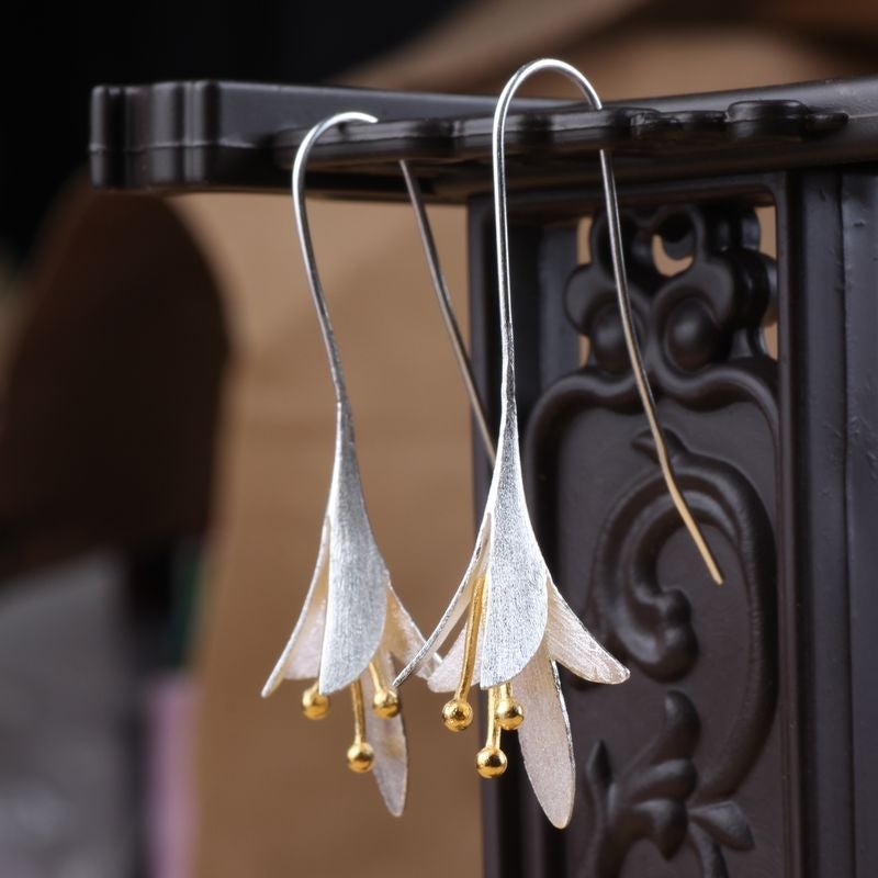 Pendientes de Flores en Plata