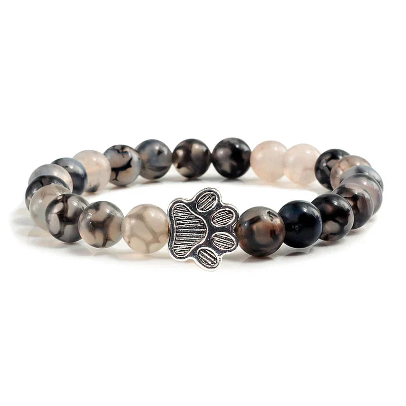 Pulsera de cuentas en forma de pata – Diseño de piedra natural
